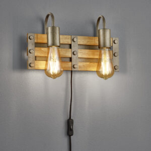 Φωτιστικό Τοίχου Trio Lighting   E27 Νίκελ Αντικέ Μεταλλικό    205570267
