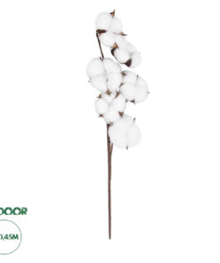 GloboStar® Artificial Garden COTTON BRANCH 20558 Τεχνητό Διακοσμητικό Κλαδί βαμβάκι Υ45cm