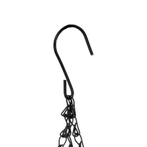 GloboStar® Artificial Garden SALAMINA 20560 Κρεμαστό Διακοσμητικό Κασπώ Γλάστρα – Flower Pot από Φλοιό Καρύδας Καφέ με Μαύρη Μεταλλική Βάση Φ25 x Υ14cm