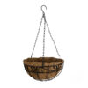 GloboStar® Artificial Garden KARYSTOS 20563 Κρεμαστό Διακοσμητικό Κασπώ Γλάστρα – Flower Pot από Φλοιό Καρύδας Καφέ με Μαύρη Μεταλλική Βάση Φ30 x Υ15cm