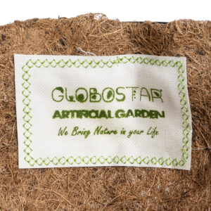 GloboStar® Artificial Garden KARYSTOS 20564 Κρεμαστό Διακοσμητικό Κασπώ Γλάστρα – Flower Pot από Φλοιό Καρύδας Καφέ με Μαύρη Μεταλλική Βάση Φ35 x Υ18cm
