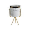 GloboStar® Artificial Garden ALASKA 20565 Διακοσμητικό Κεραμικό Κασπώ Γλάστρα – Flower Pot Λευκό με Χρυσή Μεταλλική Βάση και Μαύρες Λεπτομέρειες Φ8 x Υ15cm