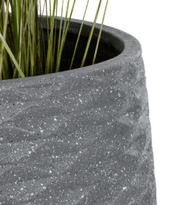 GloboStar® Artificial Garden LOUISIANA 20567 ΣΕΤ 2 Διακοσμητικά Πολυεστερικά Τσιμεντένιά Κασπώ Γλάστρες – Flower Pots Γκρι A:Φ36 x Υ54cm B:Φ32 x Υ49cm