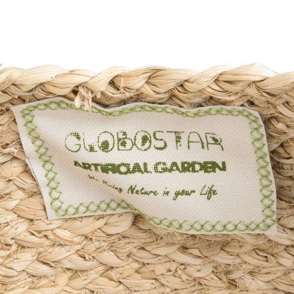 GloboStar® Artificial Garden NEVADA 20577 Διακοσμητικό Πλεκτό Κασπώ Γλάστρα – Flower Pot Μπεζ με Λευκό Φ33 x Υ28cm