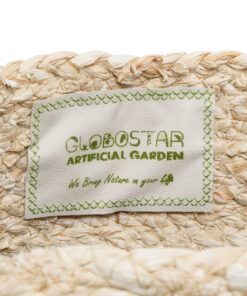 GloboStar® Artificial Garden CAROLINA 20579 Διακοσμητικό Πλεκτό Κασπώ Γλάστρα – Flower Pot Μπεζ με Καφέ και Λευκό Φ27 x Υ26cm