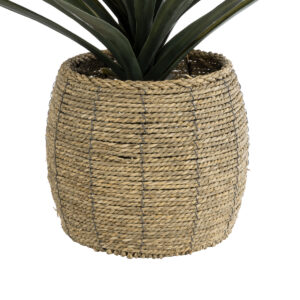 GloboStar® Artificial Garden THASSOS 20581 Διακοσμητικό Πλεκτό Κασπώ Γλάστρα – Flower Pot Καφέ Φ28 x Υ26cm