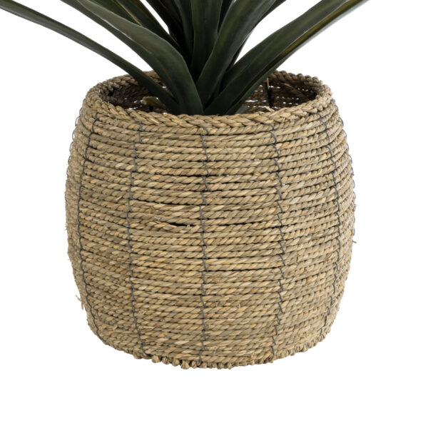 GloboStar® Artificial Garden THASSOS 20581 Διακοσμητικό Πλεκτό Κασπώ Γλάστρα – Flower Pot Καφέ Φ28 x Υ26cm