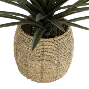 GloboStar® Artificial Garden THASSOS 20581 Διακοσμητικό Πλεκτό Κασπώ Γλάστρα – Flower Pot Καφέ Φ28 x Υ26cm