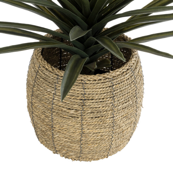 GloboStar® Artificial Garden THASSOS 20581 Διακοσμητικό Πλεκτό Κασπώ Γλάστρα – Flower Pot Καφέ Φ28 x Υ26cm