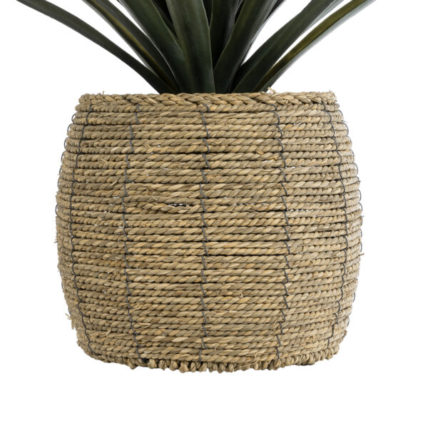 GloboStar® Artificial Garden THASSOS 20581 Διακοσμητικό Πλεκτό Κασπώ Γλάστρα – Flower Pot Καφέ Φ28 x Υ26cm