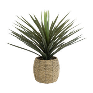 GloboStar® Artificial Garden THASSOS 20581 Διακοσμητικό Πλεκτό Κασπώ Γλάστρα – Flower Pot Καφέ Φ28 x Υ26cm