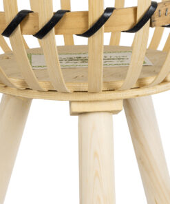 GloboStar® Artificial Garden FOLEGANDROS 20583 Διακοσμητικό Ξύλινο Κασπώ Γλάστρα – Flower Pot Μπεζ Φ28 x Υ47cm