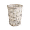 GloboStar® Artificial Garden DOMINGO 20592 Διακοσμητικό Πλεκτό Καλάθι – Κασπώ Γλάστρα – Flower Pot Λευκό με Μπεζ Φ19 x Υ24cm