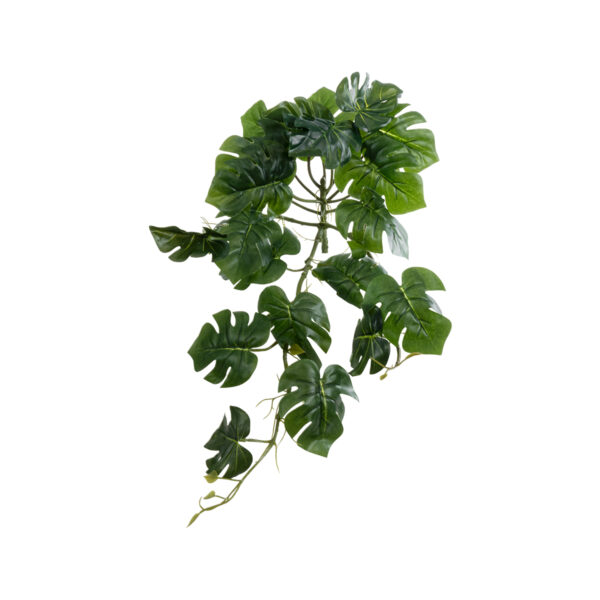 GloboStar® Artificial Garden HANGING MONSTERA 20600 Τεχνητό Διακοσμητικό Κρεμαστό Φυτό Μονστέρα Μ28 x Π30 x Υ50cm