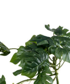 GloboStar® Artificial Garden HANGING MONSTERA 20600 Τεχνητό Διακοσμητικό Κρεμαστό Φυτό Μονστέρα Μ28 x Π30 x Υ50cm