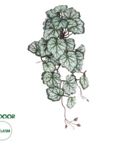 GloboStar® Artificial Garden REX BEGONIA HANGING PLANT 20604 Τεχνητό Διακοσμητικό Κρεμαστό Φυτό Βιγόνια Υ45cm