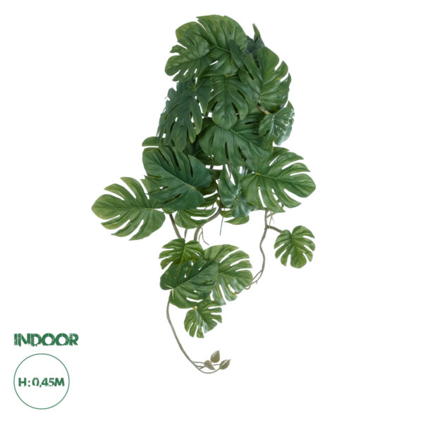 GloboStar® Artificial Garden MONSTERA HANGING PLANT 20605 – Τεχνητό Διακοσμητικό Κρεμαστό Φυτό Μονστέρα Υ45cm