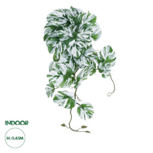 GloboStar® Artificial Garden ALBINO MONSTERA HANGING PLANT 20606 – Τεχνητό Διακοσμητικό Κρεμαστό Φυτό Μονστέρα Υ45cm