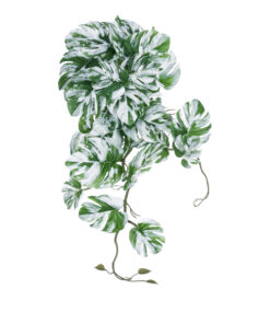 GloboStar® Artificial Garden ALBINO MONSTERA HANGING PLANT 20606 – Τεχνητό Διακοσμητικό Κρεμαστό Φυτό Μονστέρα Υ45cm