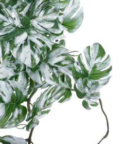 GloboStar® Artificial Garden ALBINO MONSTERA HANGING PLANT 20606 – Τεχνητό Διακοσμητικό Κρεμαστό Φυτό Μονστέρα Υ45cm