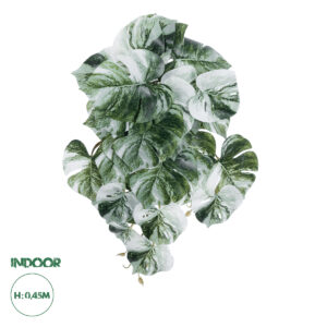 GloboStar® Artificial Garden ALBINO MONSTERA HANGING PLANT 20609 – Τεχνητό Διακοσμητικό Κρεμαστό Φυτό Μονστέρα Υ45cm