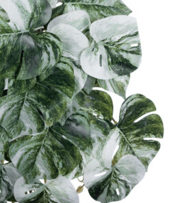 GloboStar® Artificial Garden ALBINO MONSTERA HANGING PLANT 20609 – Τεχνητό Διακοσμητικό Κρεμαστό Φυτό Μονστέρα Υ45cm