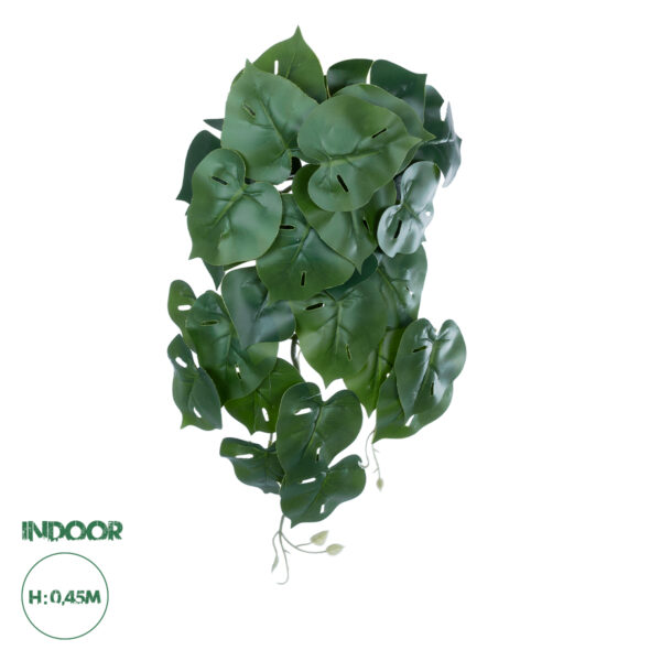 GloboStar® Artificial Garden MONSTERA HANGING PLANT 20613 – Τεχνητό Διακοσμητικό Κρεμαστό Φυτό Μονστέρα Υ45cm