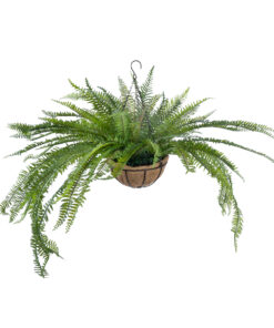 GloboStar® Artificial Garden FERN HANGING PLANT 20624 Τεχνητό Κρεμαστό Διακοσμητικό Φυτό Φτέρης Y45cm