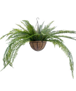 GloboStar® Artificial Garden FERN HANGING PLANT 20624 Τεχνητό Κρεμαστό Διακοσμητικό Φυτό Φτέρης Y45cm