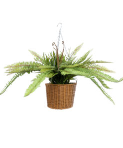 GloboStar® Artificial Garden FERN HANGING BOUQUET PLANT 20629 Τεχνητό Κρεμαστό Διακοσμητικό Φυτό Φτέρης Y56cm