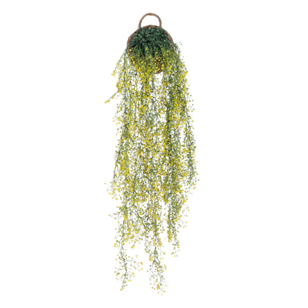 GloboStar® Artificial Garden GOLDEN BELL WILLOW 4 HANGING PLANT 20632 Κρεμαστό Τεχνητό Διακοσμητικό Φυτό Ιτίας  Y110cm