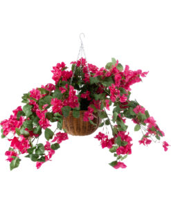 GloboStar® Artificial Garden RHODODENDRON HANGING PLANT 20634 Τεχνητό Κρεμαστό Διακοσμητικό Φυτό Τριανταφυλλιάς Y60cm