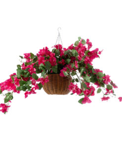 GloboStar® Artificial Garden RHODODENDRON HANGING PLANT 20634 Τεχνητό Κρεμαστό Διακοσμητικό Φυτό Τριανταφυλλιάς Y60cm