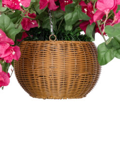 GloboStar® Artificial Garden RHODODENDRON HANGING PLANT 20634 Τεχνητό Κρεμαστό Διακοσμητικό Φυτό Τριανταφυλλιάς Y60cm