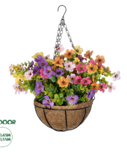 GloboStar® Artificial Garden GERBERA HANGING PLANT 20635 Τεχνητό Κρεμαστό Διακοσμητικό Φυτό Ζέρμπερας Y55cm