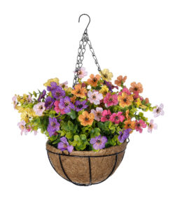 GloboStar® Artificial Garden GERBERA HANGING PLANT 20635 Τεχνητό Κρεμαστό Διακοσμητικό Φυτό Ζέρμπερας Y55cm