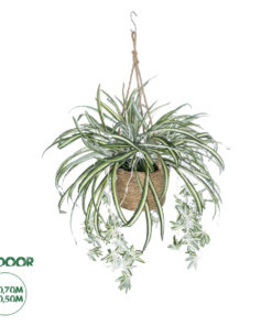 GloboStar® Artificial Garden CHLOROPHYTUM COMOSUM HANGING PLANT 20638 Τεχνητό Κρεμαστό Διακοσμητικό Χλωρόφυτο Y50cm