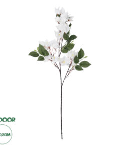 GloboStar® Artificial Garden BOUGAUVILLEA BRANCH 20648 Τεχνητό Διακοσμητικό Κλαδί Μπουκανβίλιας Λευκή Y80cm