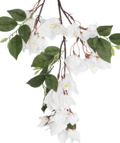 GloboStar® Artificial Garden BOUGAUVILLEA BRANCH 20648 Τεχνητό Διακοσμητικό Κλαδί Μπουκανβίλιας Λευκή Y80cm