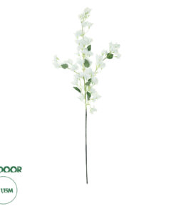 GloboStar® Artificial Garden BOUGAUVILLEA BRANCH 20651 Τεχνητό Διακοσμητικό Κλαδί Μπουκανβίλιας Λευκή Y115cm