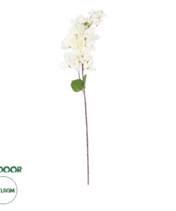 GloboStar® Artificial Garden BOUGAUVILLEA BRANCH 20659 Τεχνητό Διακοσμητικό Κλαδί Μπουκανβίλιας Λευκή Y80cm