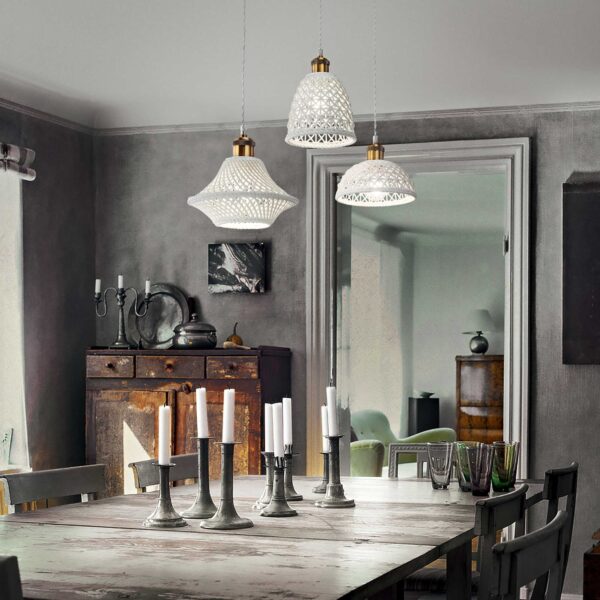 IDEAL LUX Κρεμαστό Φωτιστικό LUGANO 1xE27 Λευκού Χρώματος – 206820