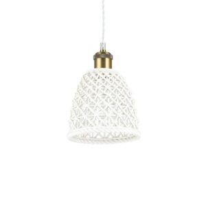 IDEAL LUX Κρεμαστό Φωτιστικό LUGANO 1xE27 Λευκού Χρώματος – 206820