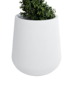 GloboStar® Artificial Garden MISSOURI 20692 Διακοσμητικό Πολυεστερικό Τσιμεντένιο Κασπώ Γλάστρα – Flower Pot Λευκό Φ45 x Υ45cm