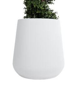 GloboStar® Artificial Garden MISSOURI 20692 Διακοσμητικό Πολυεστερικό Τσιμεντένιο Κασπώ Γλάστρα – Flower Pot Λευκό Φ45 x Υ45cm