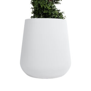 GloboStar® Artificial Garden MISSOURI 20692 Διακοσμητικό Πολυεστερικό Τσιμεντένιο Κασπώ Γλάστρα – Flower Pot Λευκό Φ45 x Υ45cm