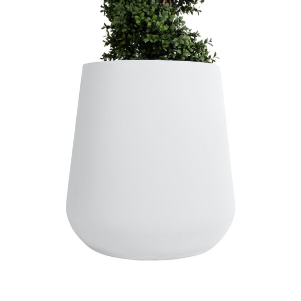GloboStar® Artificial Garden MISSOURI 20692 Διακοσμητικό Πολυεστερικό Τσιμεντένιο Κασπώ Γλάστρα – Flower Pot Λευκό Φ45 x Υ45cm