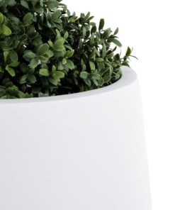 GloboStar® Artificial Garden MISSOURI 20692 Διακοσμητικό Πολυεστερικό Τσιμεντένιο Κασπώ Γλάστρα – Flower Pot Λευκό Φ45 x Υ45cm