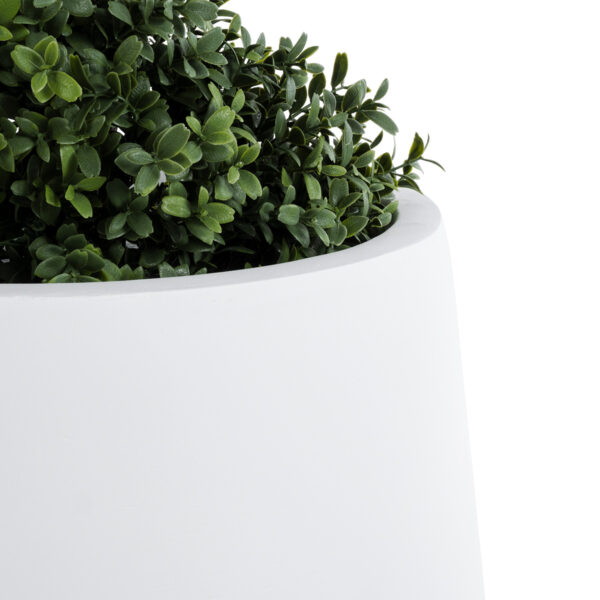 GloboStar® Artificial Garden MISSOURI 20692 Διακοσμητικό Πολυεστερικό Τσιμεντένιο Κασπώ Γλάστρα – Flower Pot Λευκό Φ45 x Υ45cm