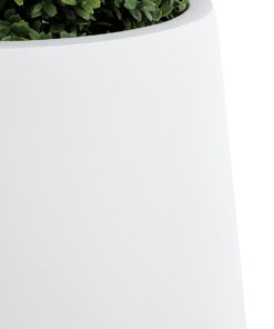 GloboStar® Artificial Garden MISSOURI 20692 Διακοσμητικό Πολυεστερικό Τσιμεντένιο Κασπώ Γλάστρα – Flower Pot Λευκό Φ45 x Υ45cm